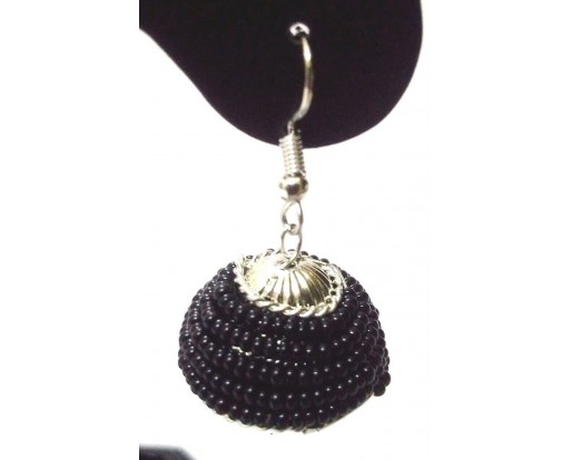 Silver Oxidized Earring Jhumka Jhumki Ethnic Jewelry Hook Drop Dangle Long EA310